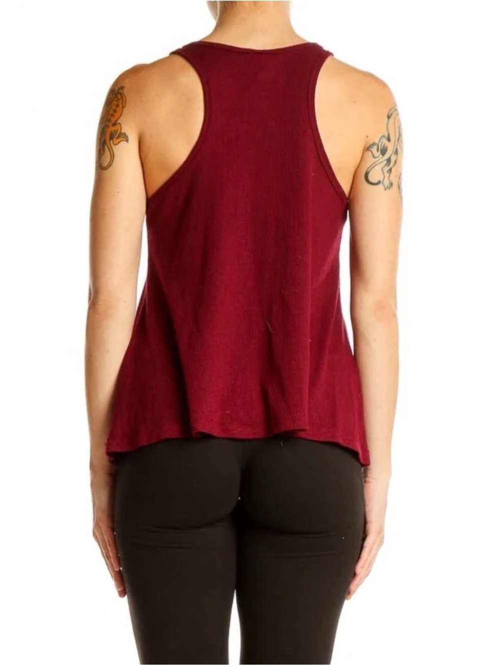 Free People Ribbed Racerback Tank - Burgundy - Picture 2 of 6